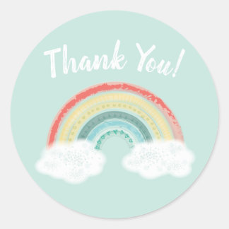 Boho Rainbow Baby Shower Runder Aufkleber