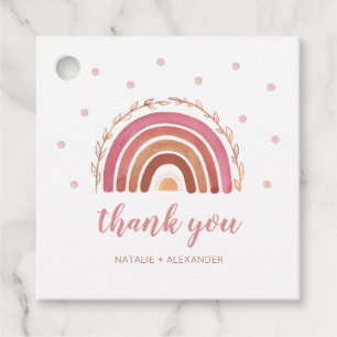 Boho Rainbow Baby Shower Vielen Dank Geschenkanhänger