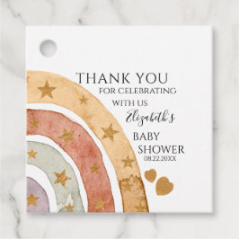 Boho Rainbow Baby Shower Vielen Dank Geschenkanhänger