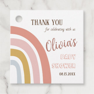 Boho Rainbow Baby Shower Vielen Dank Geschenkanhänger