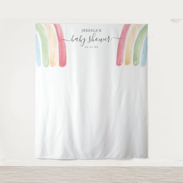 Boho Rainbow Baby Showroom Foto Stand Wandteppich (Vorderseite)