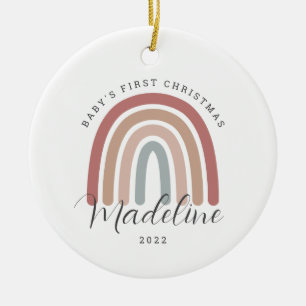 Boho Rainbow Baby's First Christmas Ornament
