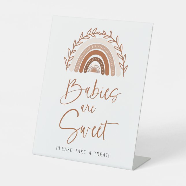 Boho Rainbow Babys sind Sweet Baby Showsigne Sockelschild (Vorderseite)