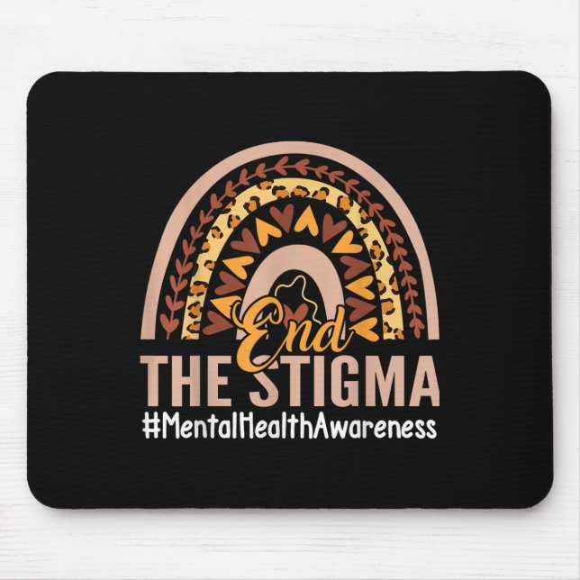 Boho Rainbow beendet Stigma Mental Health Awarenes Mousepad (Vorne)