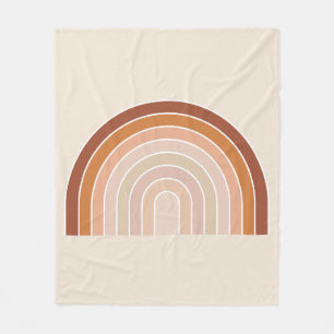 Boho Rainbow Beige Terracotta Fleecedecke
