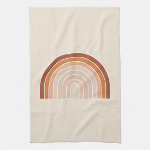 Boho Rainbow Beige Terracotta Geschirrtuch