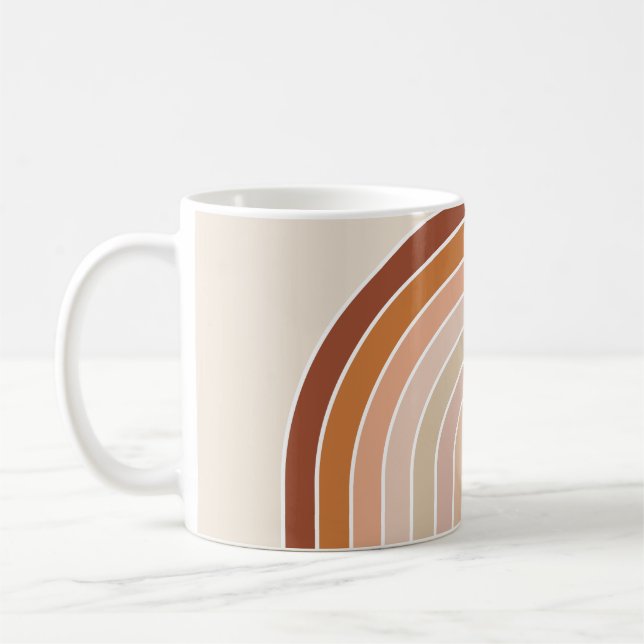 Boho Rainbow Beige Terracotta Kaffeetasse (Links)