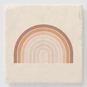 Boho Rainbow Beige Terracotta Steinuntersetzer