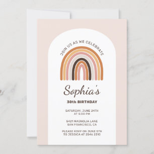 Boho Rainbow Birthday Einladung