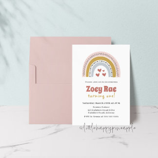 Boho Rainbow Birthday Einladung