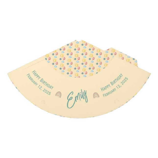 Boho Rainbow Birthday Magic Partyhütchen (Vorderseite)