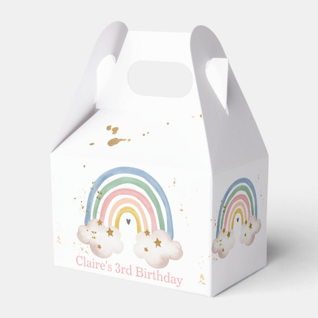 Boho Rainbow Birthday Rainbow Favor Box Magisch Geschenkschachtel (Vorderseite)