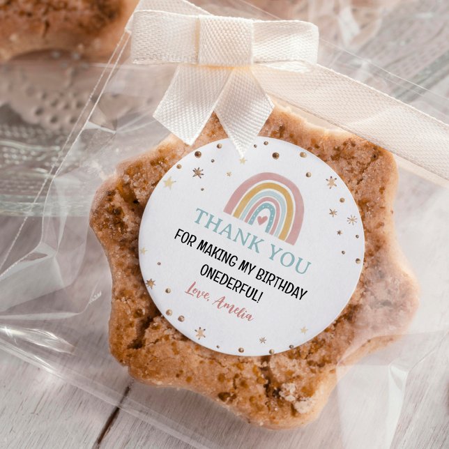 Boho Rainbow Birthday Sticker Labels (Von Creator hochgeladen)