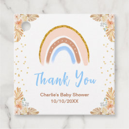 Boho Rainbow Blue Baby Dusche Vielen Dank Geschenkanhänger