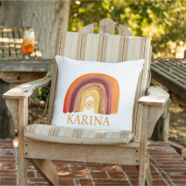 Boho Rainbow Bohemisch Sun Orange Baby Kinderzimme Kissen