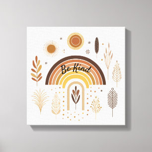 Boho Rainbow Botanicals Sei freundlich Leinwanddruck