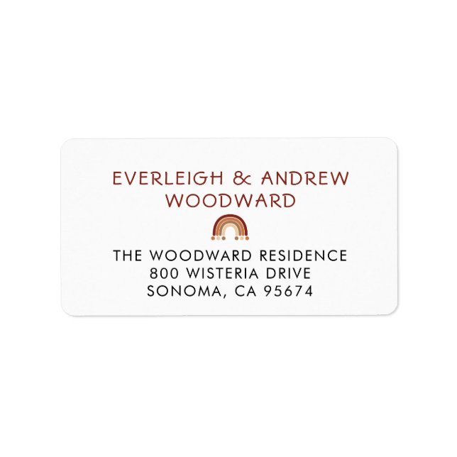 Boho Rainbow Boy Baby Shower Adressaufkleber (Vorne)