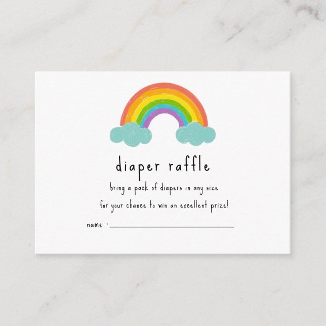 Boho Rainbow Boy Diaper Raffle Card Begleitkarte (Vorderseite)