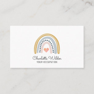 Boho Rainbow Business Card Visitenkarte