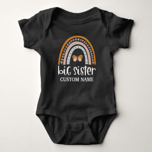Boho Rainbow & Butterfly Personalisiert Big Sister Baby Strampler