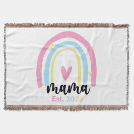 Boho Rainbow Custom Mama Est. Year Keepsake Decke