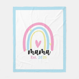 Boho Rainbow Custom Mama Est. Year Keepsake Fleecedecke