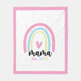 Boho Rainbow Custom Mama Est. Year Keepsake Fleecedecke