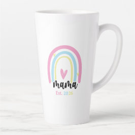 Boho Rainbow Custom Mama Est. Year Keepsake Milchtasse