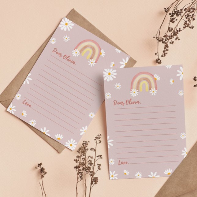 Boho Rainbow Daisy Time Capsule Note Card Dankeskarte (Von Creator hochgeladen)