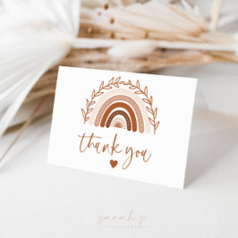 Boho Rainbow Danke, Earthy Terracotta Tones Dankeskarte