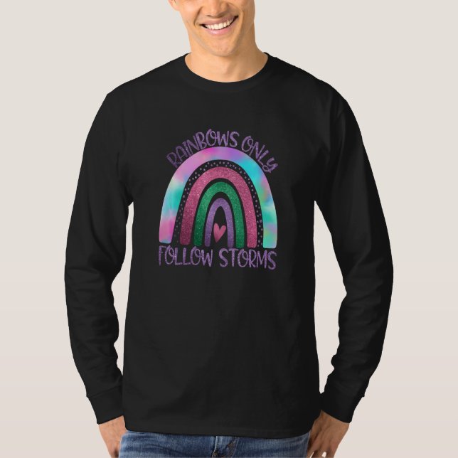 Boho Rainbow Design Rainbows folgen nur Storms Gr T-Shirt (Vorderseite)