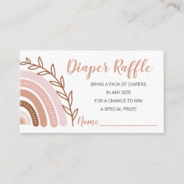 Boho Rainbow Diaper Raffel Ticket Enclosure Card Begleitkarte