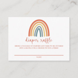 Boho Rainbow Diaper Raffel Umschließkarte Begleitkarte
