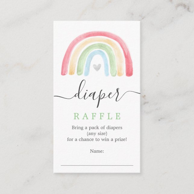Boho Rainbow Diaper Raffle Baby Showcard Begleitkarte (Vorderseite)