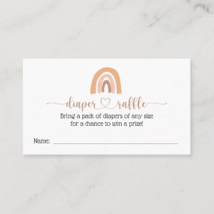 Boho Rainbow Diaper Raffle Baby Showcard Visitenkarte