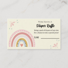 Boho Rainbow Diaper Raffle Ticket - Babydusche Begleitkarte