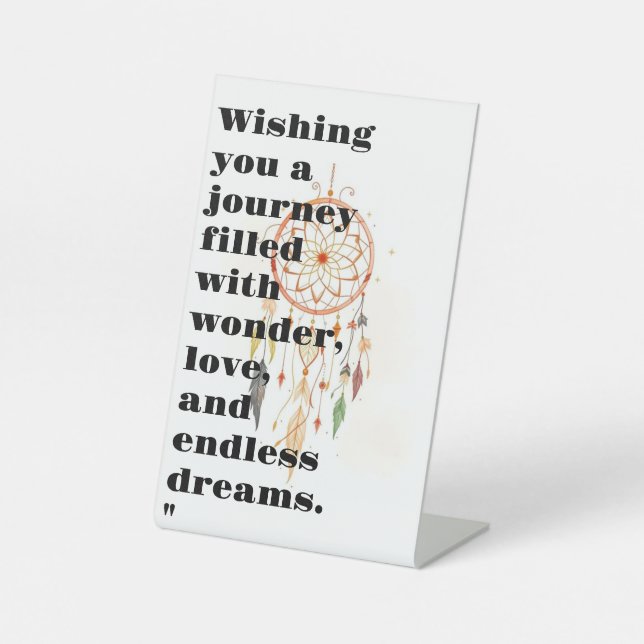 Boho Rainbow Dreamcatcher | Whimsisches Wasser G Sockelschild (Vorderseite)