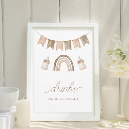 Boho Rainbow Drinks Gender Neutral Baby Shower Einladung