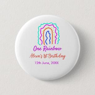 Boho Rainbow ein Geburtstagskinder heller Retrokus Button
