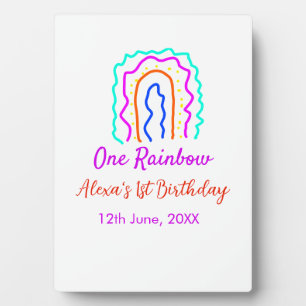 Boho Rainbow ein Geburtstagskinder heller Retrokus Fotoplatte