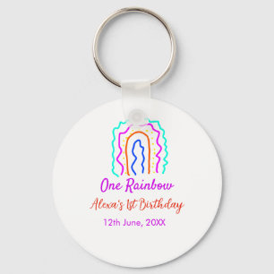 Boho Rainbow ein Geburtstagskinder heller Retrokus Schlüsselanhänger