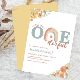 Boho Rainbow Einladung zum Geburtstag - 1st B