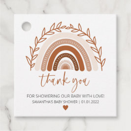 Boho Rainbow Favor Tag , Earthy Terracotta Tones Geschenkanhänger