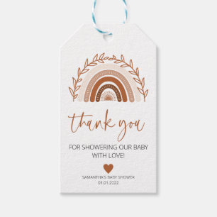 Boho Rainbow Favors Tag, Earthy Baby Shower Tag Geschenkanhänger
