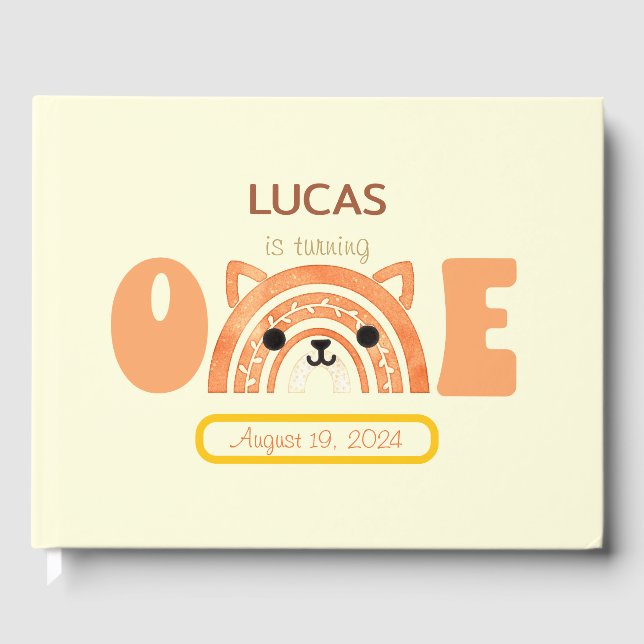 Boho Rainbow Fox Gästebuch (Vorderseite)