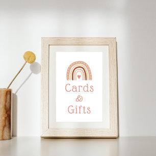 Boho Rainbow-Geburtstagskarten und Geschenktafel Poster