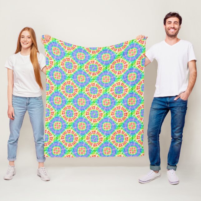 Boho Rainbow Gefärbte Krawatte Pattern fröhlich Fleecedecke (Beispiel)