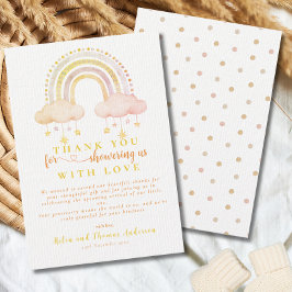 Boho Rainbow Gender Neutral Baby Shower Dankeskarte