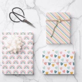 Boho Rainbow  Geschenkpapier Set