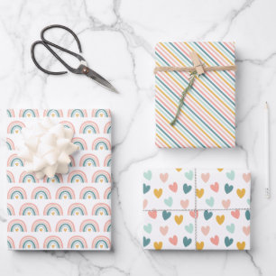 Boho Rainbow  Geschenkpapier Set